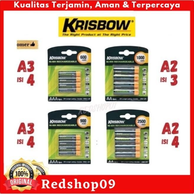 Krisbow Rechargeable Baterai/Batre Aa/Aaa Isi 4/Baterai Charger