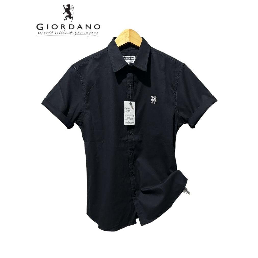 Giordano Kemeja Pria Lengan Pendek Slim Fit