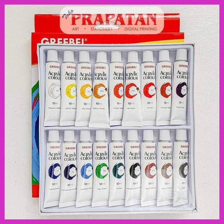 

( SEKOLAH / LUKIS ) DISCOUNT CAT AKRILIK SET GREEBEL 18X10ML | GREEBEL ACRYLIC SET (SENI / MENGGAMBAR / ART / KERAJINAN ) GOOD QUALITY
