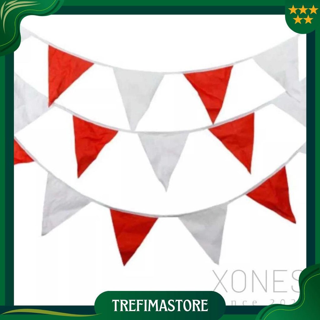 Bendera Segitiga Rawis Merah Putih Panjang Warna Warni Agustusan Hut Kemerdekaan Indonesia Promo