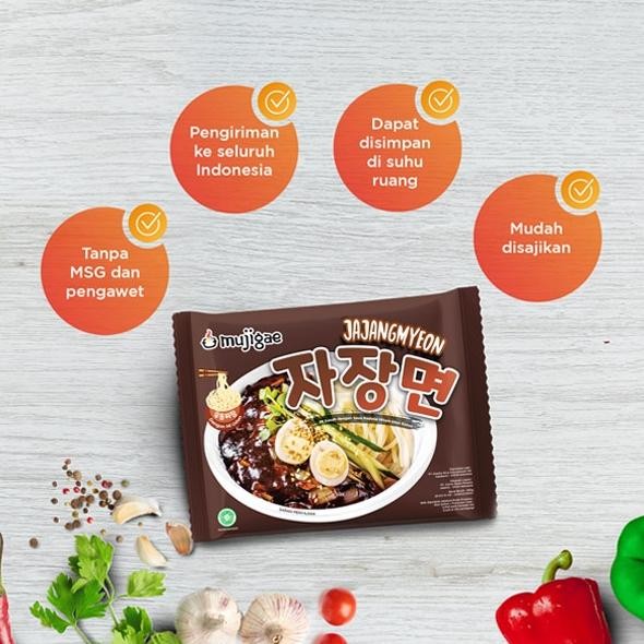 

QV21 rt-4 Mujigae Jajangmyeon Mie Kenyal Halal 265 Gr Murah Murah