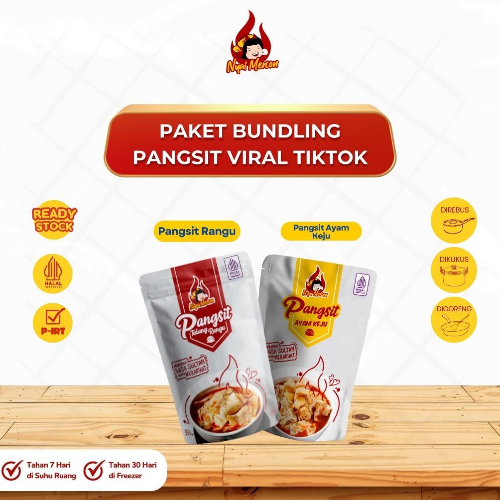 

wd-54 COD Nyai Mercon - PAKET PANGSIT NYAI MERCON (TULANG RANGU & AYAM KEJU) Premium Viral