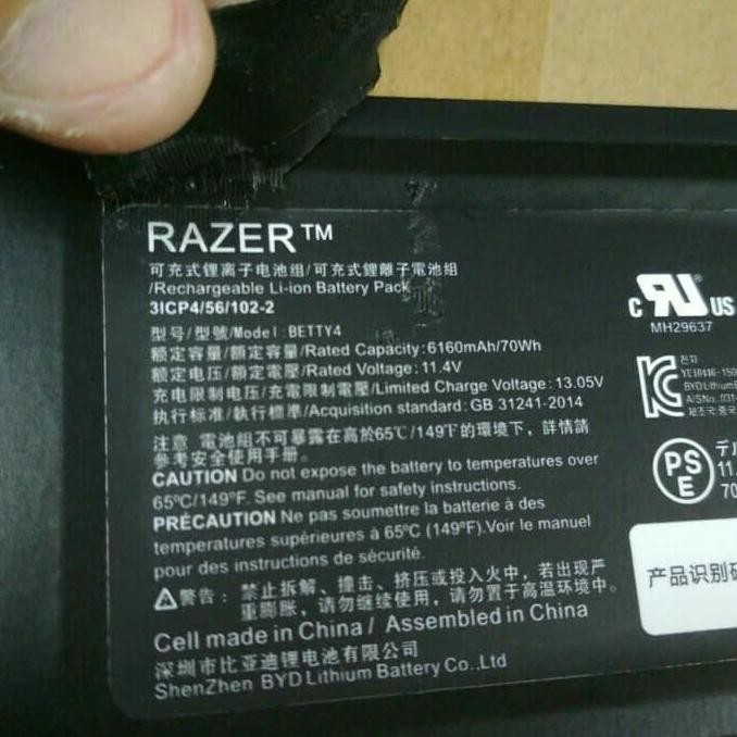Baterai Razer Rz09 - 102 Razer Blade 14" 2016 New Stok