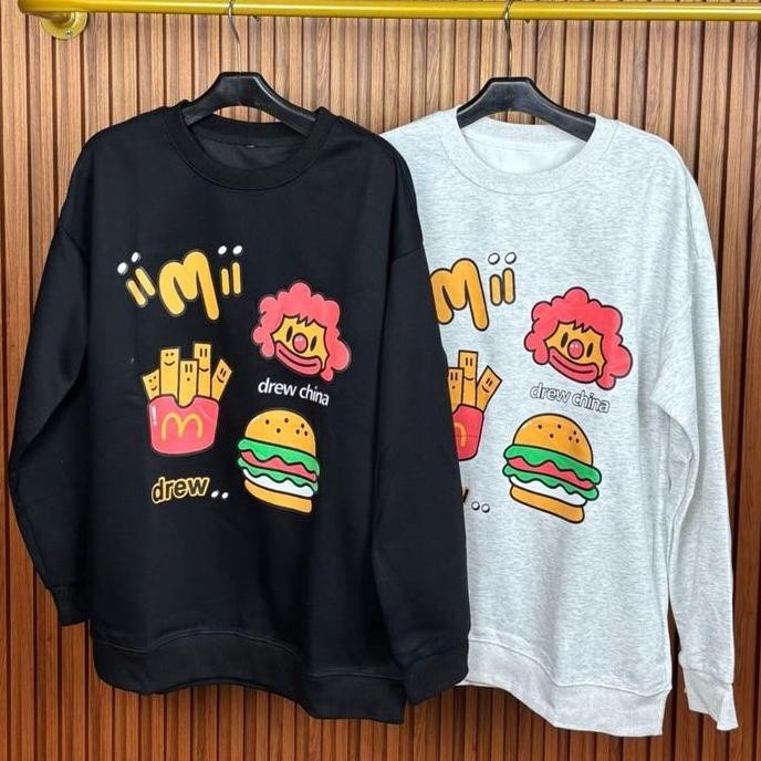 Sweater Import Drew China Katun Lengan Panjang Pria Jaket Unisex Atasan Co