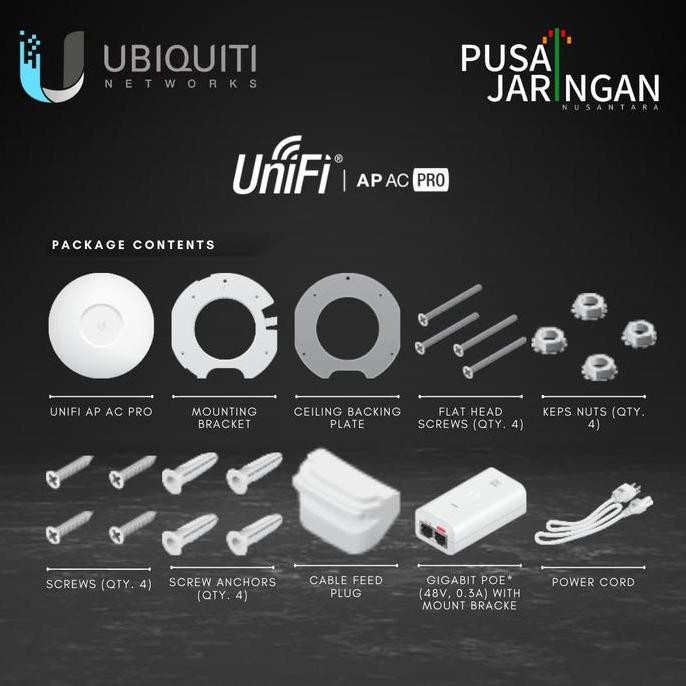 Ubiquiti Uap-Ac-Pro Unifi 802.11Ac Pro Indoor-Outdoor 2.4-5Ghz Ap New Stok