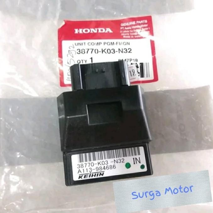ECM ECU CDI REVO FI INJEKSI PGM FI INJEKSI ORI HONDA AHM 38770-K03-N32 ORIGINAL DAN TERPERCAYA