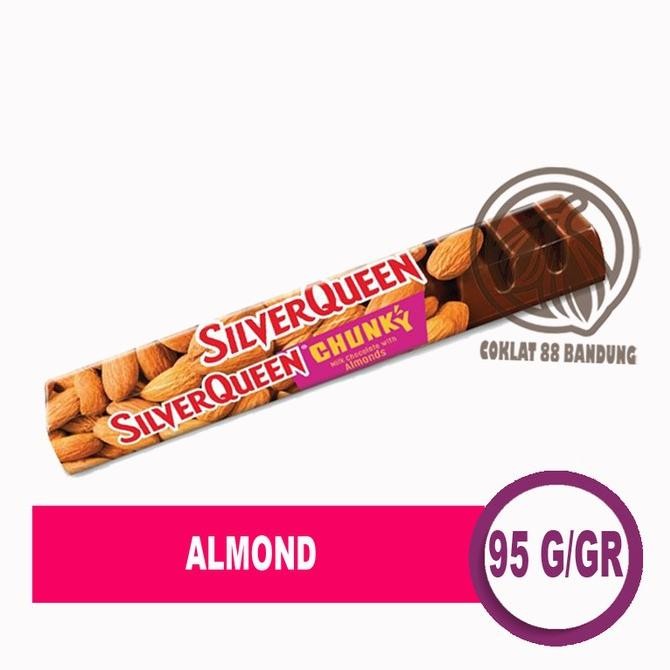 

silverqueen chunky bar 95gr almond, silver queen chunky 95 gr 95 gram termurah