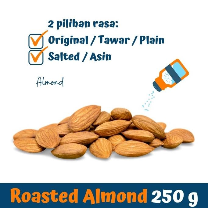 

kacang almond panggang original (roasted natural almond) 250 gr super termurah