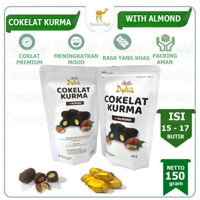 

cokelat kurma 150gr isi almond lapis coklat chocolate dates with almon termurah