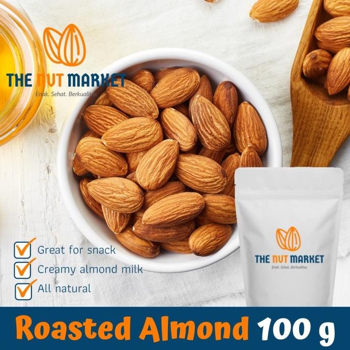 

kacang almond panggang original (roasted natural almond) import 100 gr termurah