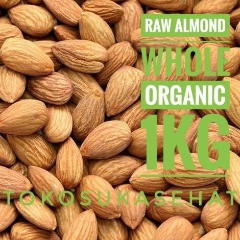 

raw almond organic / kacang almond kulit utuh -1kg termurah