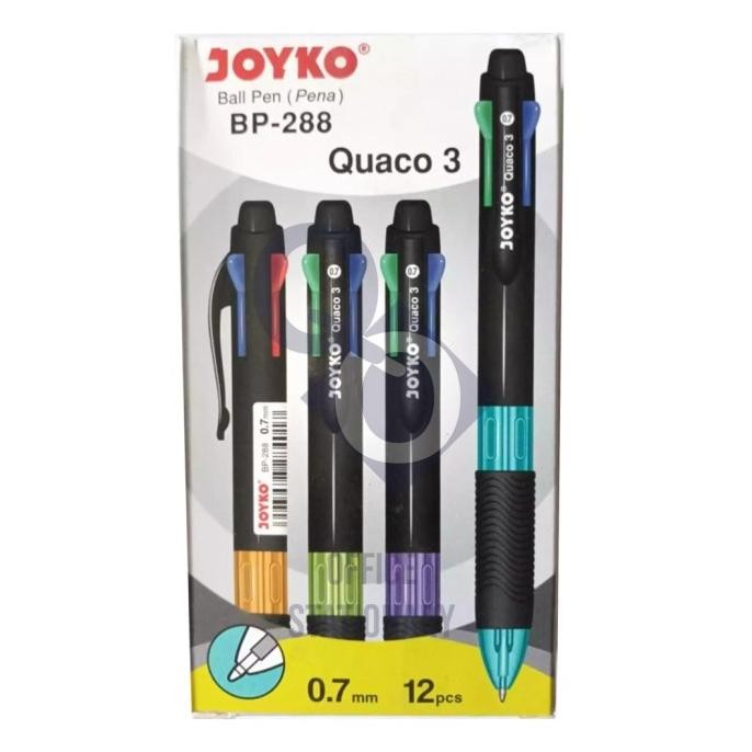 

Pulpen Joyko Joyko Quaco 3 Bp-288 - 4 Warna 1 Lusin Stok Terbatas