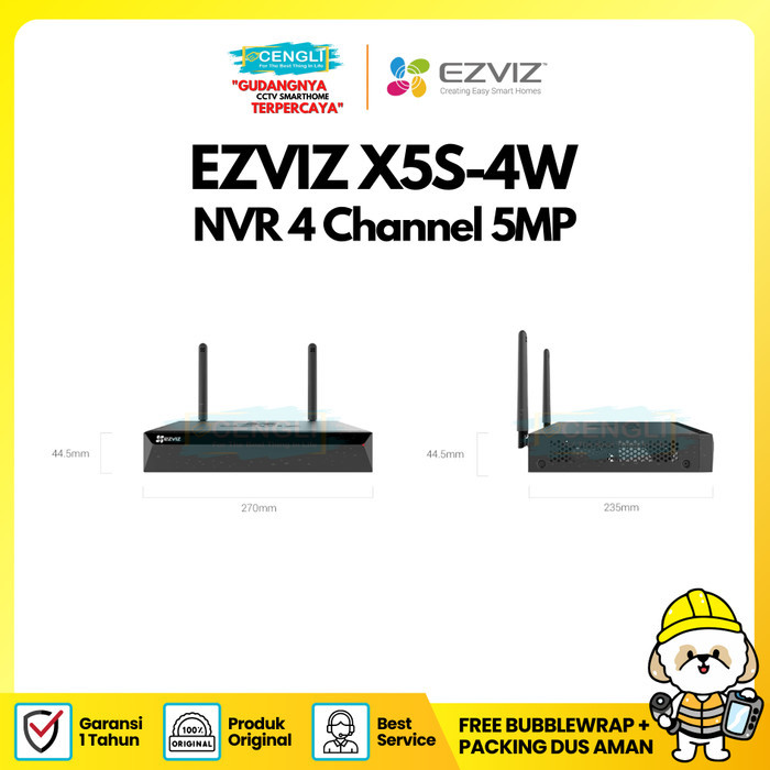 TERBARU - NVR Ezviz Wireless 4 Channel by Hikvision NVR X5C-4CH
