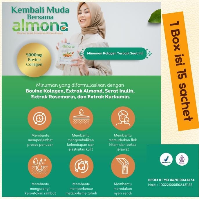 

almona collagen drink bovine collagen ekstra almond sehat cantik termurah