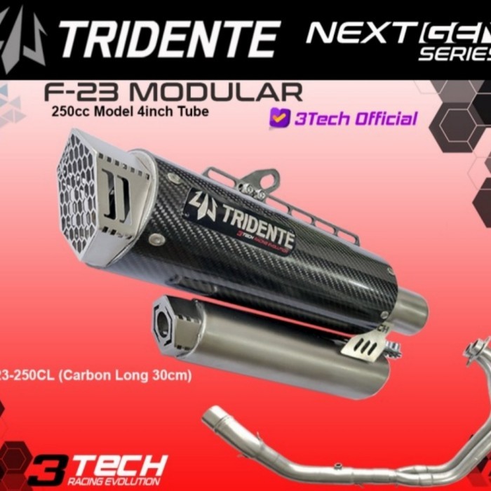 Knalpot Racing 3 Suara 3Tech Nextgen Tridente F23 Fullset Original #Gratisongkir #Sale #Discount