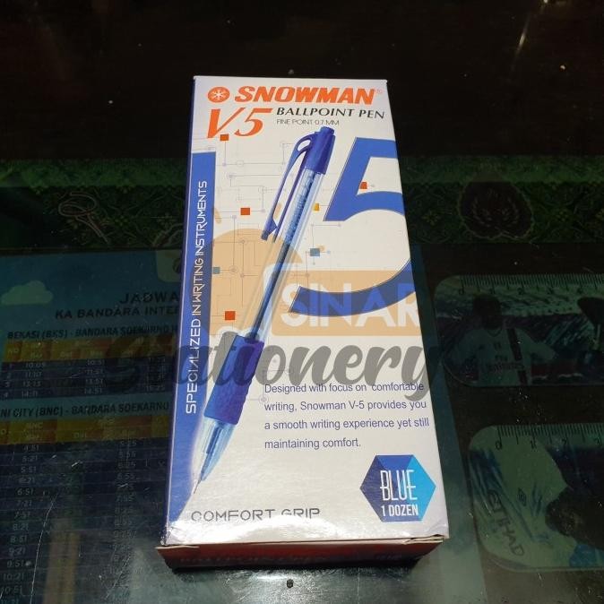 

Produk Baru!! Pulpen v5 snowman 0.7 biru 1pak isi 12pc