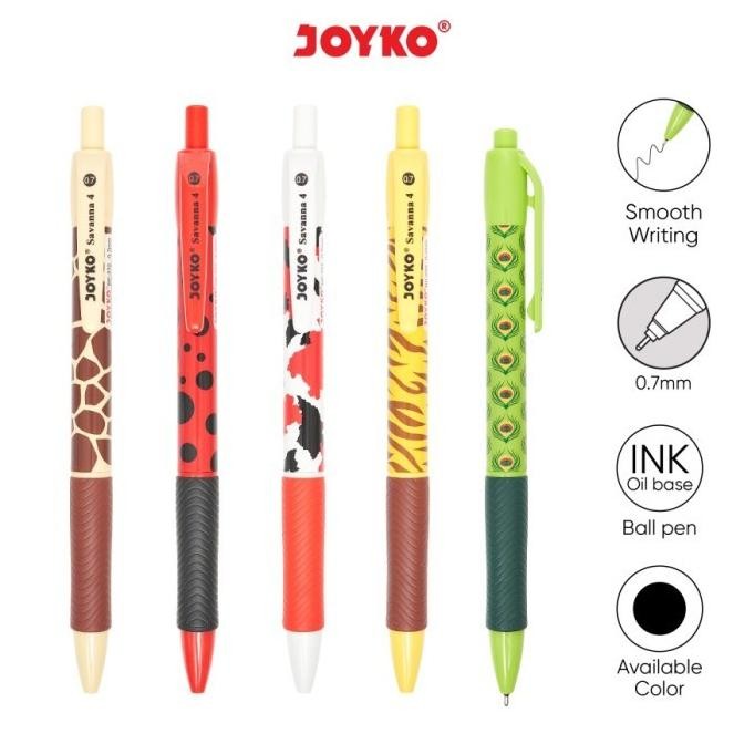 

Produk Baru!! Ball Pen / Pulpen / Pena Joyko BP-232 / Savanna 4 0.7 mm 1Pack / 12Pcs