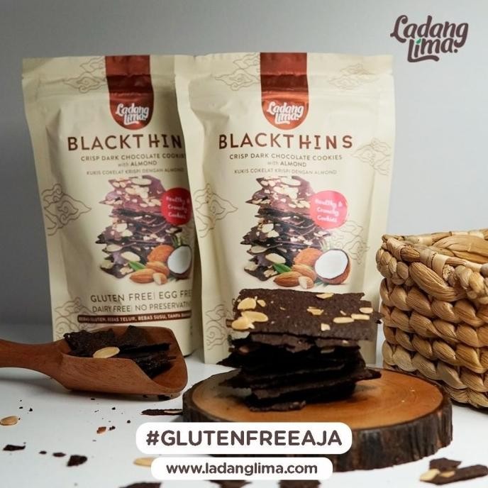 

ladang lima blackthins cookies with almond gluten free 100 gram termurah