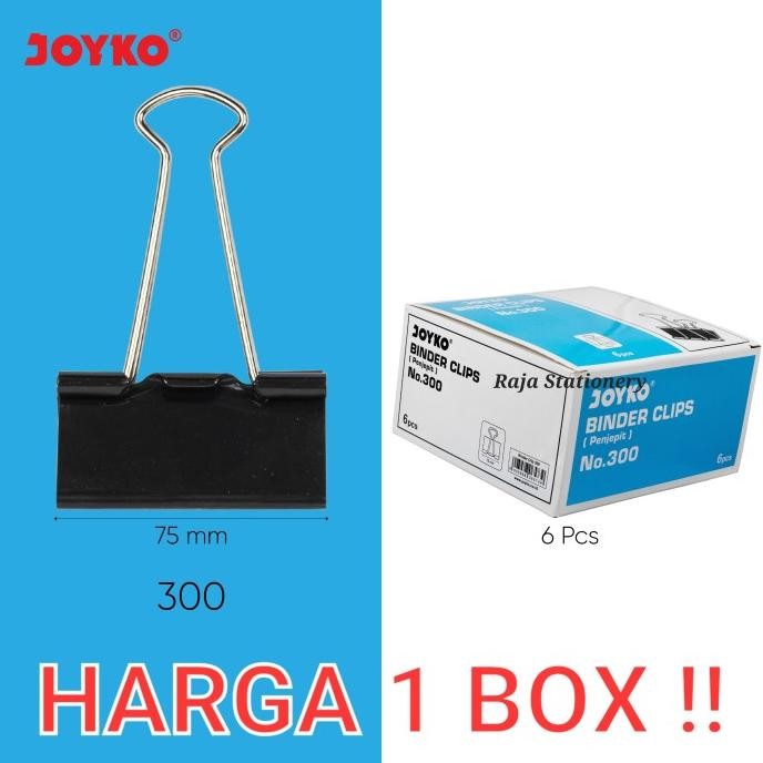 

sale! joyko binder clip 300 75mm besar / klip penjepit kertas besar no.300