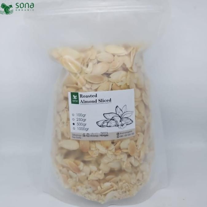 

roasted almond sliced 500gr - sona - kacang almond iris panggang/oven termurah