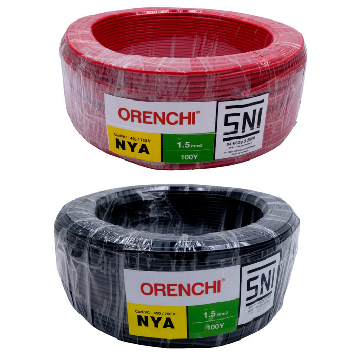 BEBAS ONGKIR - Kabel NYA Orenchi 1.5mm 100Y SNI Kabel Listrik Tunggal Tembaga 1.5mm