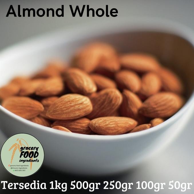 

almond whole natural / kacang almond - 100 gram termurah