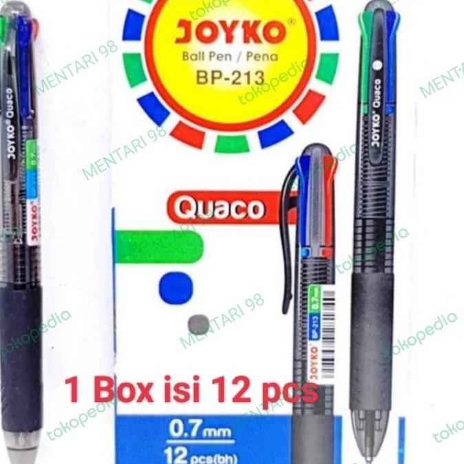 

Produk Baru!! PULPEN 4 WARNA JOYKO BP 213 (1 LUSIN 12 PCS) BALLPEN QUACO 4 COLOR 213