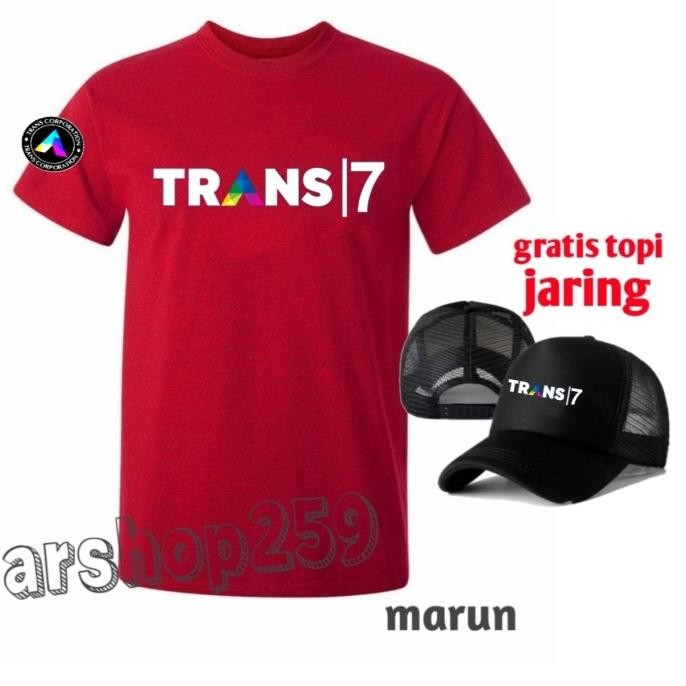 sale atasan kaos trans7 flus gratis topi