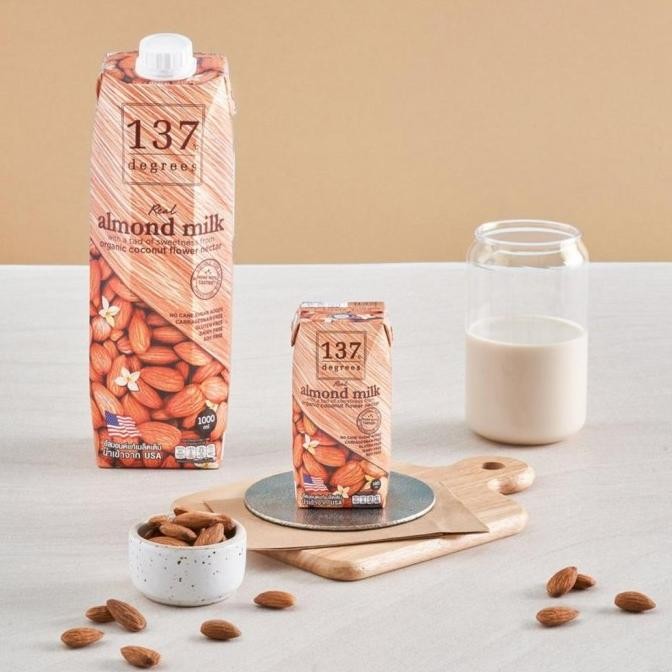 

137 degrees susu almon / almond milk original with coconut nectar 180ml ( lactose free vegan ) termurah