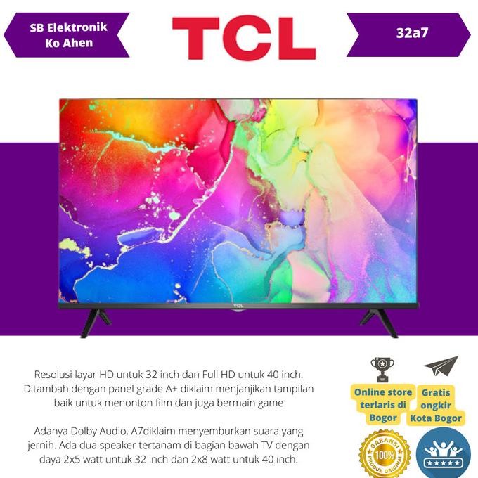 Diskon TCL 32a7 SMART TV 32 INCH ANDROID 11