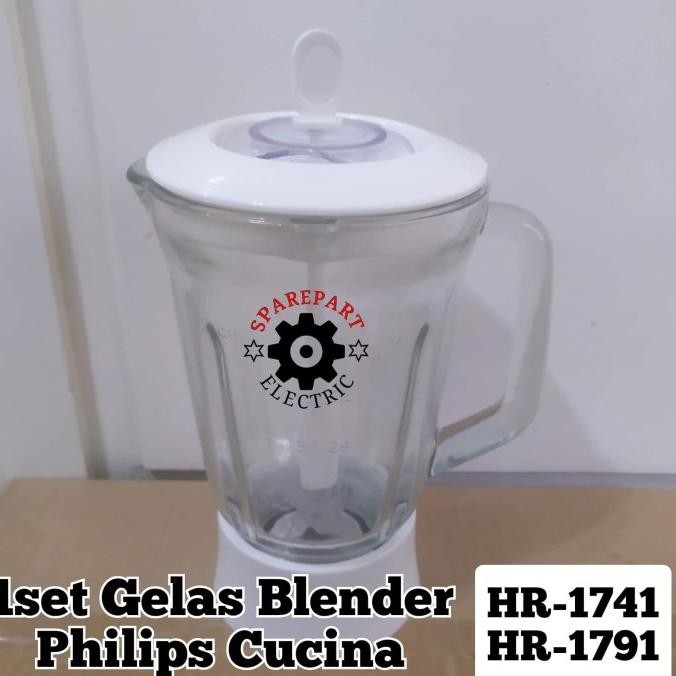 FULLSET GELAS PISAU JUS BLENDER PHILIPS CUCINA HR 1741 1791 TERLARIS