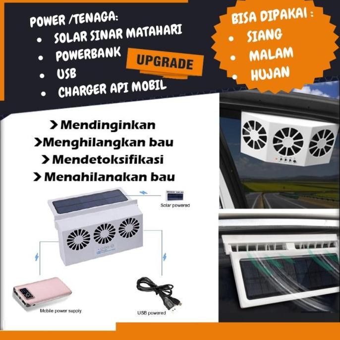 Car Cooler Solar Exhaust Fan Kipas Angin Hexos Hisap Hawa Panas Mobil