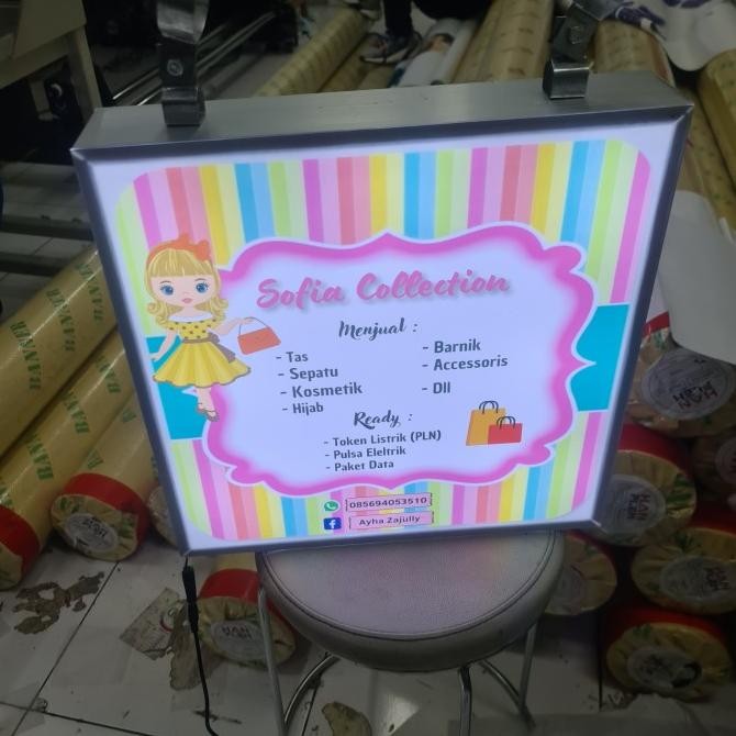 Neon Box Kotak 2 Sisi Uk