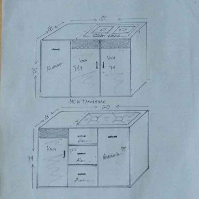 CUSTOM KITCHEN SET BAWAH/PINTU DAPUR BAWAH/RAK PIRING KITCHEN SET.