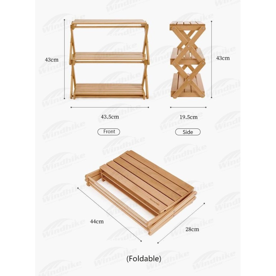 RAK LIPAT / DAPUR / RAK KAYU NATUREHIKE CNH22JU002