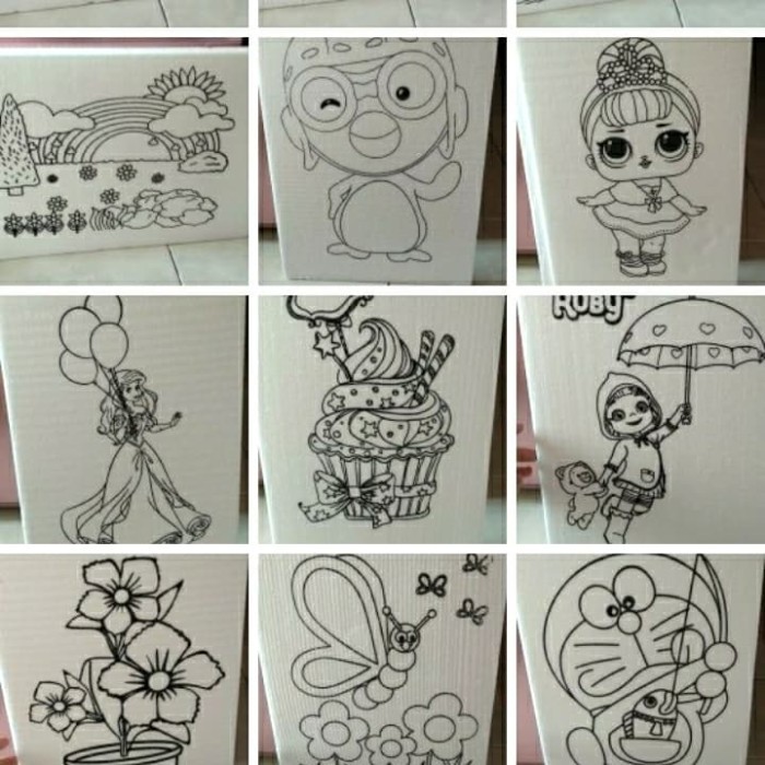 

kanvas sterofoam lukis anak2