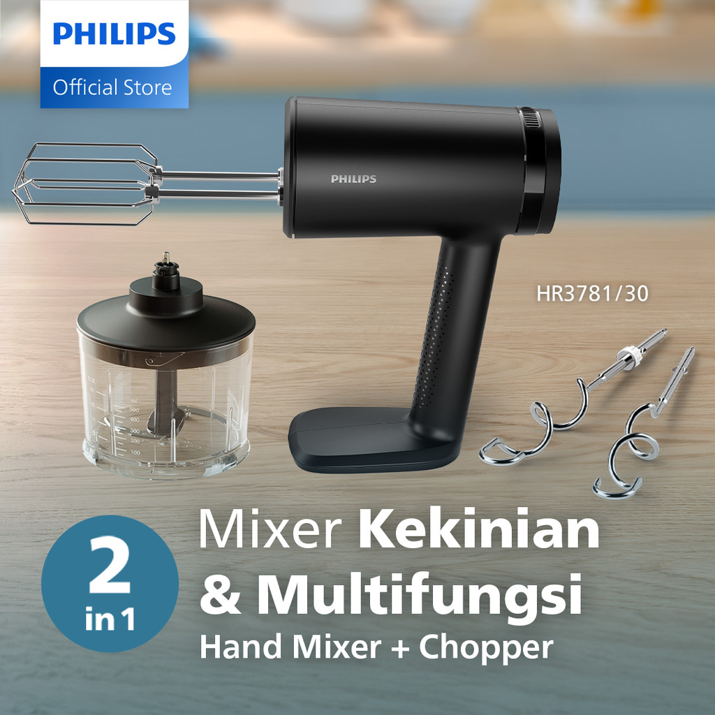 Mixer Philips - 5000 Series HR3781 - Hand Mixer - 2IN1 - Chopper Mixer - Serbaguna - Mikser Philips 