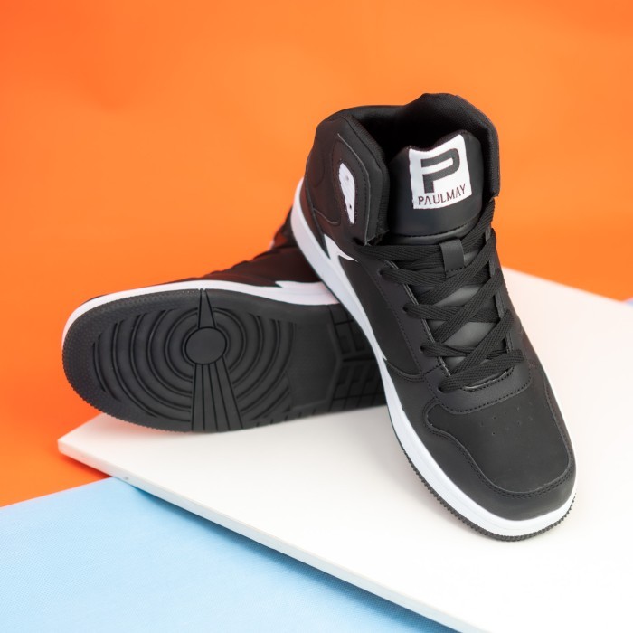 PAULMAY - SEPATU SNEAKERS PRIA LISBON HIGH - BLACK WHITE