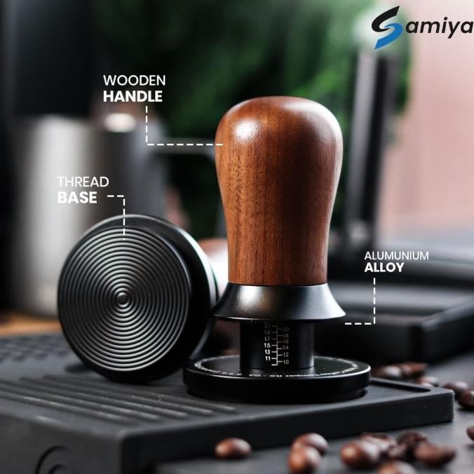 

BARU COFFEE TAMPER CLICK RX-03 PRESS TAMPING POWDER ESPRESSO 51MM 58MM RIPPLE BASE / TAMPER KLIK KOPI PREMIUM WOODEN WALNUT HANDLE
