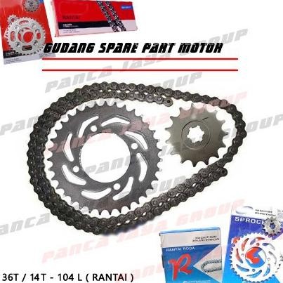 Gear Gir Set Depan Belakang Rantai Yamaha Lexam Original