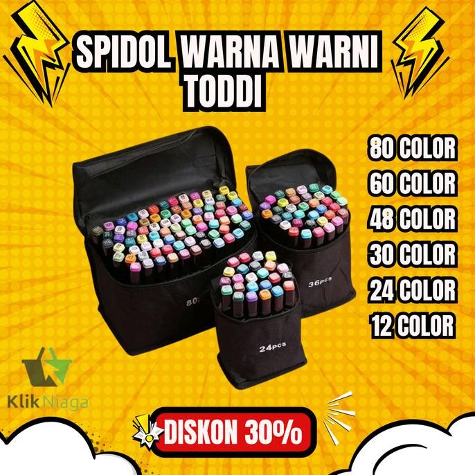 

Spidol Warna Warni 1 Set Dual Side Fine Art Brush Pen Art Sketch Marker isi 80/60/48/30/24/12 Color Termurah