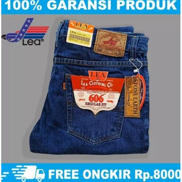 celana jeans pria lea 606 original ukuran 28-38 warna hitam pekat Terlaris