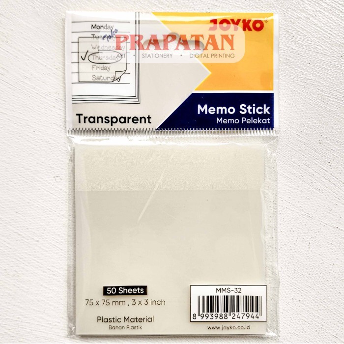

Joyko Transparent Sticky Note MMS-32 | Notes Memo Tempel