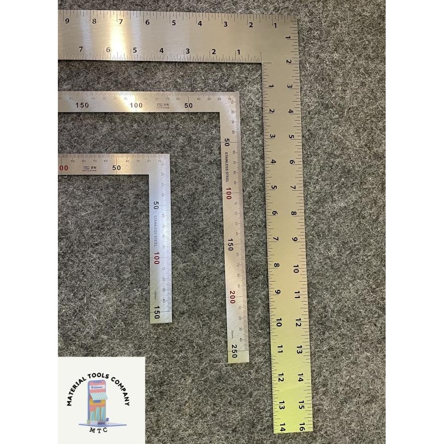 

Promo Penggaris Siku Tukang / PENGARIS SIKU L STAINLESS STEEL / SIKU METER L COD
