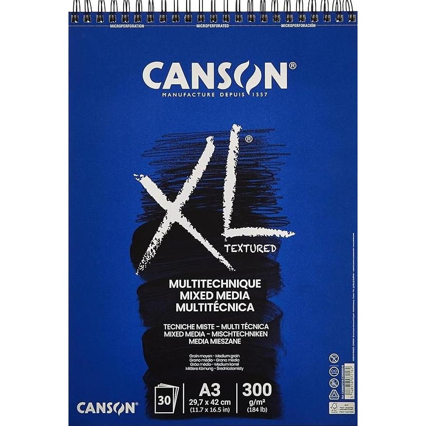 

CANSON XL - MIX MEDIA - 30 SHEETS - A3 - 300G (ALBUM) - 200807216