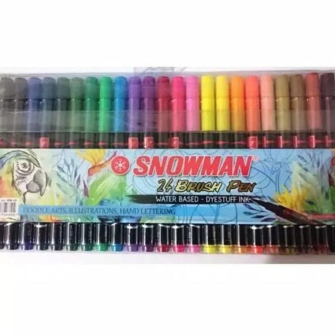 

spidol brush pen set 24 snowmen original Termurah