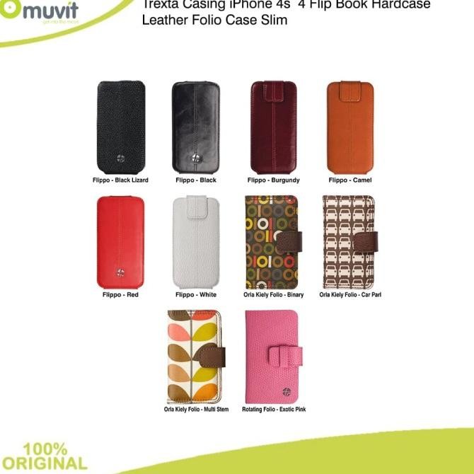 

Terlaris Trexta Casing Iphone 4S / 4 Flip Book Hardcase Leather Folio Case Slim Ready Stok