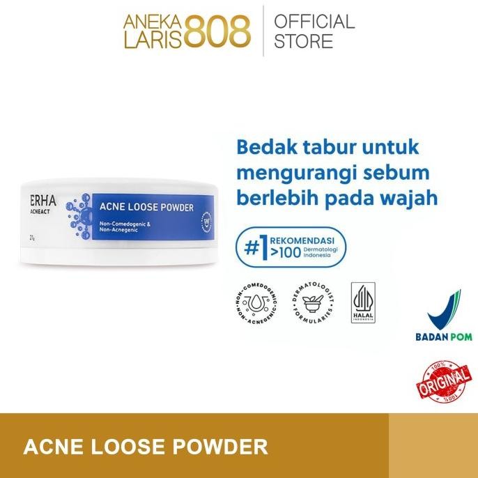

BARU ERHA ACNE FACE POWDER, BEDAK TABUR KHUSUS KULIT JERAWAT - LOOSE POWDER