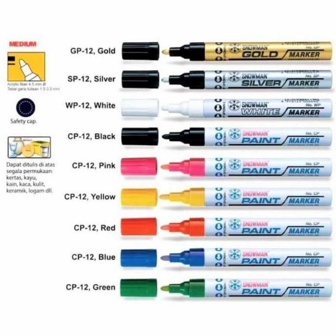 

Spidol Paint Marker Snowman Permanent per lusin Termurah