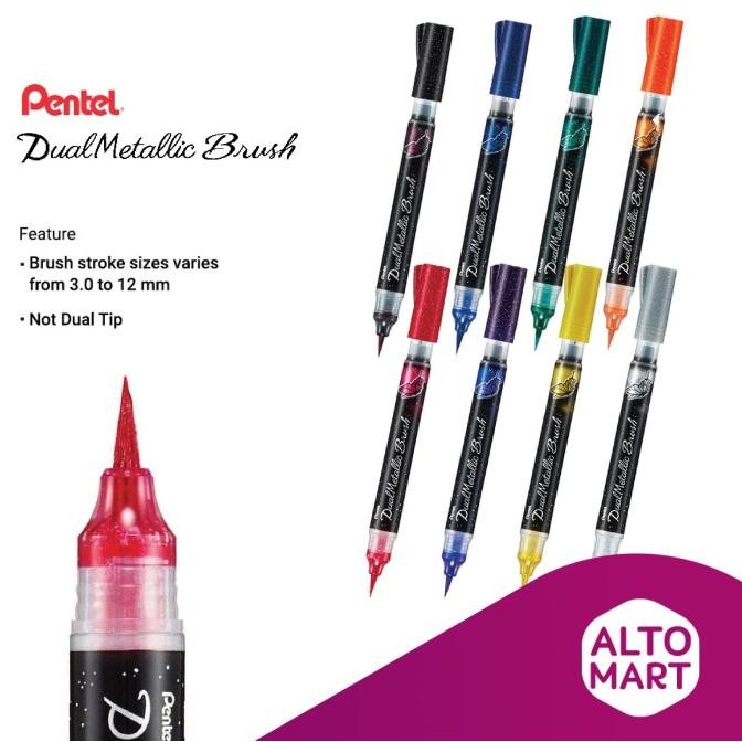 

Pentel Dual Metallic Brush Pen Metalik Marker Spidol Mettalic Termurah